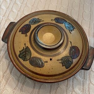 Otagiri Covered Baking Dish Casserole Handcrafted Japan 9.5” diameter w/handles